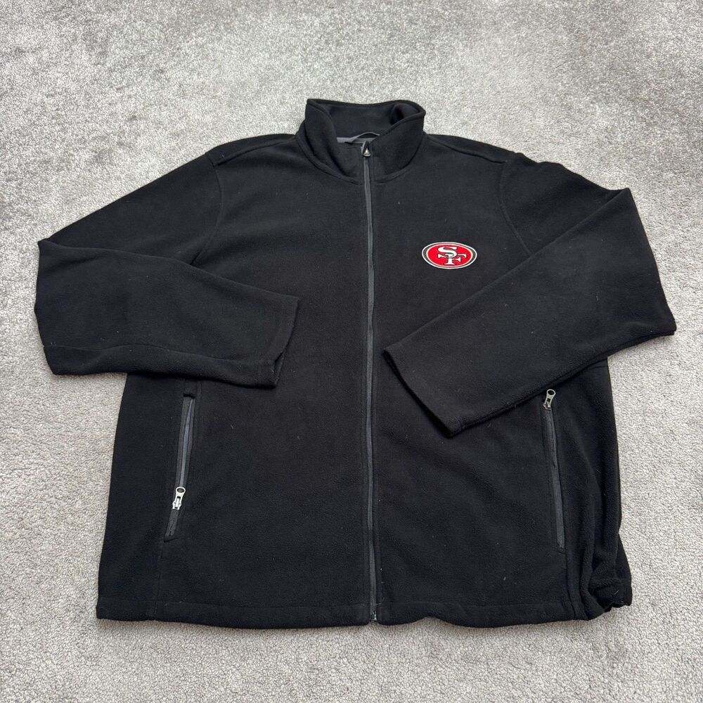 NFL San Francisco 49ers Full Zip Jacket Mens XL Black Fleece Embroidered Logo